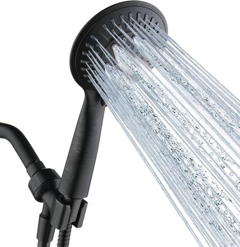 BRIGHT SHOWERS 9 Spray Settings Shower Head with Handheld High Pressure Oil-Rubbed Bronze Hand Held Showerhead with 60 Inch Stainless Steel Hose and Adjustable Overhead Bracket - color: Oil Rubbed Bronze, size: 1.8 Gallon Per Minute