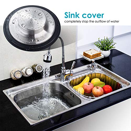 2PCS Kitchen Sink Stopper - Stainless Steel, Large Wide Rim 3.35" Diameter - Fengbao