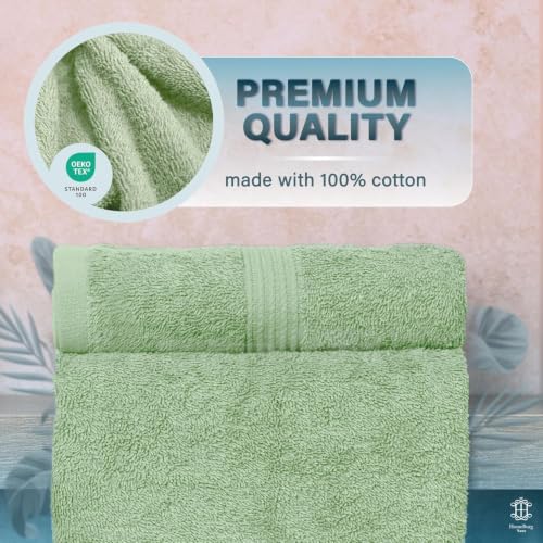 Luxe 2-Piece Bath Towel Set – Large Soft Cotton Towels, Absorbent, Durable & Skin-Friendly, Machine Washable, 27 x 54 in (Sage Green) - color: Sage Green