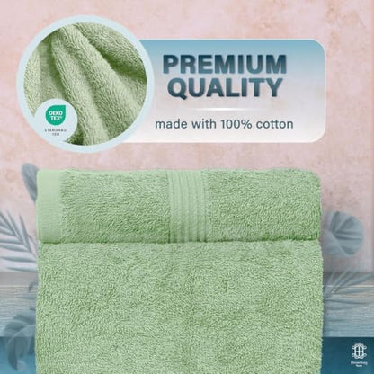 Luxe 2-Piece Bath Towel Set – Large Soft Cotton Towels, Absorbent, Durable & Skin-Friendly, Machine Washable, 27 x 54 in (Sage Green) - color: Sage Green