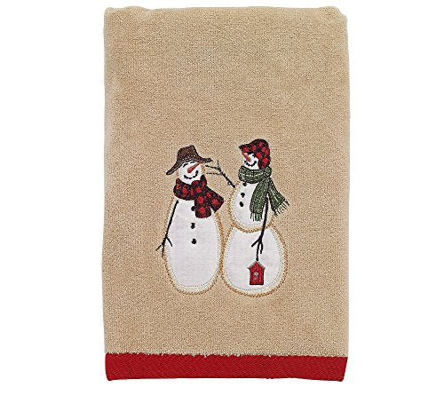 Avanti Linens - Hand Towel, Soft & Absorbent, Embroidered, Christmas Decorations (Snowmen Gathering Collection) - size: 1pc Hand Towel