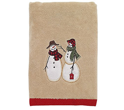 Avanti Linens - Hand Towel, Soft & Absorbent, Embroidered, Christmas Decorations (Snowmen Gathering Collection) - size: 1pc Hand Towel