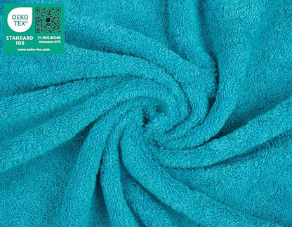 American Soft Linen 100% Cotton Luxury Turkish Towels, 4 PC Washcloth Set | Soft Absorbent Quick Dry OEKO Tex Standard 100 Certificated Durable Machine Washable Premium Hotel Quality - color: Aqua Blue, size: 13"x13"