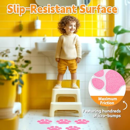 Secopad 20PCS Dog Paw Non Slip Bathtub Stickers with Scraper, Pink | Original Large Anti-Slip Decal, PEVA for Kids, Strong Adhesive, Easy to Use, For Bath Tubs, Showers & Stairs - color: Pink