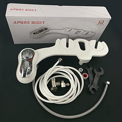 APURE BIDET A121 - Hot and Cold Water Bidet Attachment for Toilet Seat - Dual nozzle - Rear and Feminine Wash- Selfcleaning- Adjustable Water Pressure Non-Electric Bidet Toilet Seat Attachment