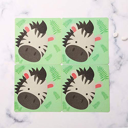 YiZYiF 12Pcs Non-Slip Bathtub Stickers Bathroom Shower Treads Cute Animal Kindergarten Decal for Kids Room Stairs Floors Pools (Owl, Zebra, sika Deer Randomly) Random Color 12 * 12cm