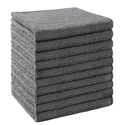 Washcloths 10 Pack Face Towels (12" x 12"), Highly Soft Wash Cloths | Hand Towels, Fast Drying Multi-Purpose Microfiber Cleansing Cloths for Bathroom, Hotel, Spa, and Salon Grey - color: Grey, size: 10Pack