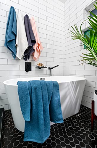 Simpli-Magic 79456 Popcorn Textured Bath Towels, 4 Pack, Blue - color: Blue
