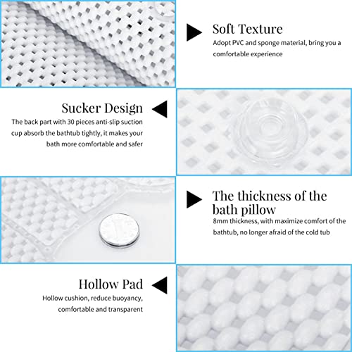 Bathtub Cushion, Bath Pillows for Tub Full Body Spa Bath Mattress Cushion Pillow Soft Quilted Bathtub Mat with Breathable for Neck and Back