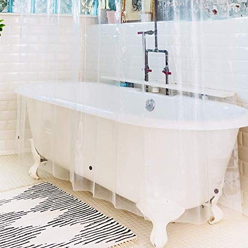 Kent & West - PEVA Shower Curtain Liner | PVC Free | Clear & Durable | Metal Grommets | 9 Gauge | Bottom Magnets | 84" W x 72" H (Extra Wide) - size: 84"W x 72"L (Pack of 1)