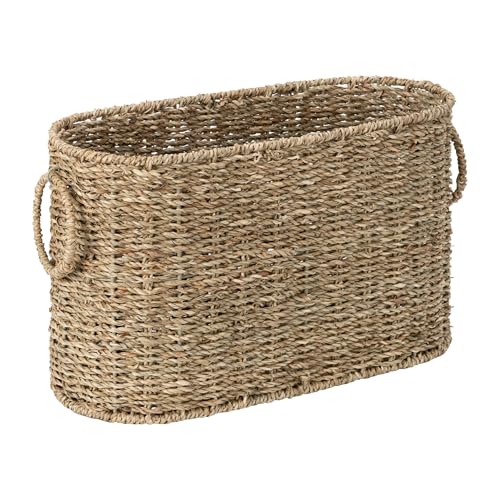 StorageWorks Toilet Paper Storage, Toilet Paper Storage Holder for 6 Regular Rolls, Wicker Basket for Bathroom, Natural Seagrass - color: Natural (Seagrass), size: No Lid, Standard