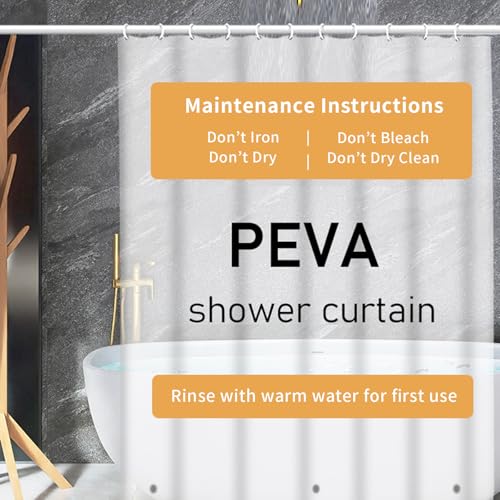 lastic Shower Liner Waterproof, Premium PEVA Shower Curtain Liner, Waterproof Cute Lightweight Standard Size Shower Curtains for Bathroom