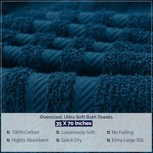 DAN River 2 Pack Bath Sheets Extra Large 35x70, Large Bath Towels for Adults, XL Oversized Heavy Duty Towel Set, 600 GSM 100% Ring Spun Cotton, Soft Quick Dry, Blue Opal - color: Blue Opal, size: Bath Sheet 35x70" (PK 2)