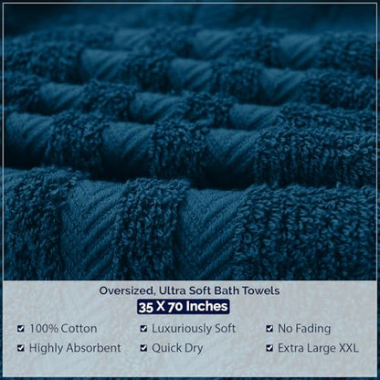 DAN River 2 Pack Bath Sheets Extra Large 35x70, Large Bath Towels for Adults, XL Oversized Heavy Duty Towel Set, 600 GSM 100% Ring Spun Cotton, Soft Quick Dry, Blue Opal - color: Blue Opal, size: Bath Sheet 35x70" (PK 2)