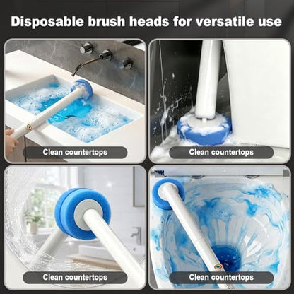 MOPUP Disposable Toilet Brush Set, 35 Refills | Wall Mounted Holder with Storage Caddy, Pre-Loaded Cleaner Heads, No Drip/Mess, Space-Saving for Daily Bathroom Cleaning
