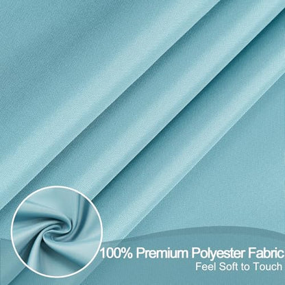 AooHome Stall Size 48x72 inch Shower Liner, Fabric Solid Color Bathroom Curtain with Hooks, Weighted Hem, Water Repellent, Blue - color: Blue, size: 48"W x 72"L (Pack of 1)
