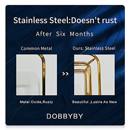 Dobbyby Vanity Tray Makeup Organizer Cosmetics Storage Bathroom Skincare Organizer Countertop Display Rack in Dresser Stainless Steel Shelf Marble Print Ceramic Trays - color: 1 Tier-gold