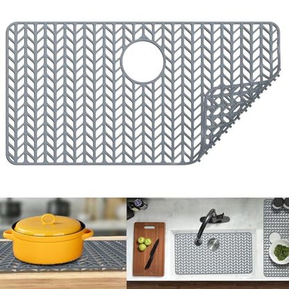 Sink Protectors for Kitchen Sink 30"x16"Rear Silicone Sink Mat | Various sizes and styles,Protector for sinks and dish,Withstand to 500F,Food-grade silicone ,raised feet,Dishwasher Washing - size: 30"x16" Rear