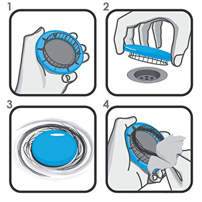 Tub Flo Stainless Steel Shower Drain Hair Catcher, Hair Stopper for Bathtub and Sink, Easy-Install Drain Filter, Fit for 0.75'' x 2.64" Sink Hole