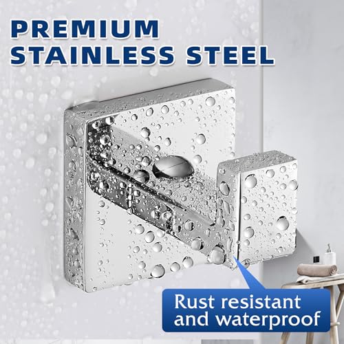 Chrome Polished Towel Hooks for Bathrooms, Heavy Duty Wall Mounted Stainless Steel Modern Hook, 4 Pack – Ideal for Hanging Towels, Robes, Coats, in Kitchen, Bedroom, Bathroom, or Hotel - color: Chrome polished