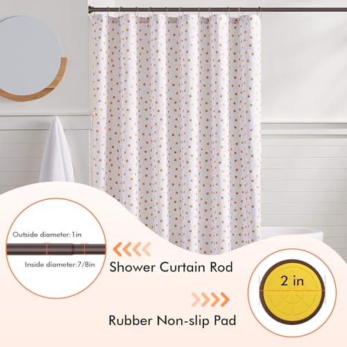 Shower Curtain Rod 31-80 in Adjustable Curtain Rod No Drilling Tension Shower Rod Stainless Steel for Bathroom Room Divider,Brown - color: Brown, size: 31"-80"