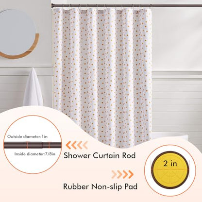 Shower Curtain Rod 31-80 in Adjustable Curtain Rod No Drilling Tension Shower Rod Stainless Steel for Bathroom Room Divider,Brown - color: Brown, size: 31"-80"