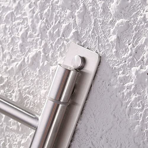 KES Bathroom Towel Bar 13.8 Inch, Swing Out 2-Arm, Wall Mounted | Holder, SUS304 Stainless Steel Brushed Finish, A2102S2-2 - color: Brushed Finish, size: 13.8-Inch (2 Bars)