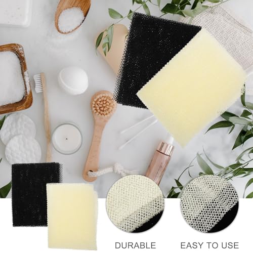 Luxshiny 2Pcs Exfoliating Body Scrubber Bath Washcloth Set, Long Back Scrubber for Men and Women, Practical Bathroom Skin Brush for Deep Cleaning and Dead Skin Removal