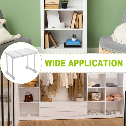 HARFINGTON Expandable Cabinet Tension Shelf 10.63" to 14.96" Adjustable Cabinet Organizer 32" x 9.45" Flower Pattern Table Storage Rack for Wardrobe Cupboard Kitchen Bedroom - size: 27cm to 38cm