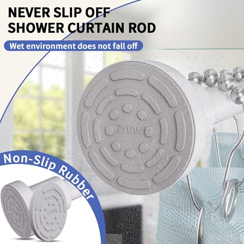 Shower Curtain Rod 36-68 Inches (3-5.6ft) Non Rust Adjustable White Shower Rod Spring Tension Non Slip No Drilling Stainless Steel Shower Rods for Bathroom Window - color: White, size: 36"-68"