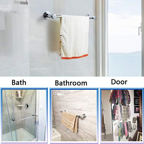 JiePai 24 inch Suction Cup Towel Bar,Shower Towel Racks for Bathroom,Chrome | Vacuum Suction,No Drill,Removable,Heavy Duty Wall Mount ,For Smooth Surfaces,for Bathroom & Kitchen - color: Suction Towel Bar-24 Inch Chrome