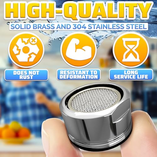 4Pcs Bathroom Faucet Aerator Replacement - 15"/16" 24mm Kitchen Bathroom Sink Attachment High Flow Aerator for Sink Faucet Aerators M24 Male Thread