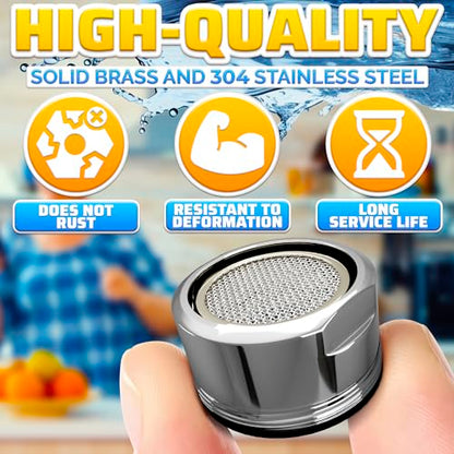 4Pcs Bathroom Faucet Aerator Replacement - 15"/16" 24mm Kitchen Bathroom Sink Attachment High Flow Aerator for Sink Faucet Aerators M24 Male Thread