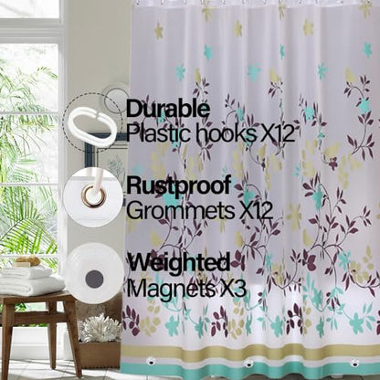 Plastic Shower Liner - Premium PEVA 4G Shower Curtain Liner with Rustproof Grommets and 3 Weighted Magnets, Waterproof Shower Curtains for Bathroom (Coffee Tree) - color: Coffee Tree, size: 71"W x 71"L (Pack of 1)