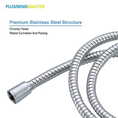 79 Inches Stainless Steel Handheld Shower Head Hose Replacement with Brass Nut Long Fexible Shower Hose Extension - size: 79 inch(1pcs)