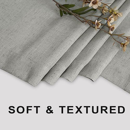 KOUFALL Grey Shower Curtain,Linen Fabric Boho Hotel Style Collection Shower Curtains for Bathroom,Set with Hooks,Light Gray,72 Inch - color: Grey, size: 72"W x 72"L (Pack of 1)