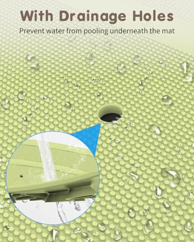 Safe Bath Solution, Bathtub Mat Non Slip for Babies, Toddlers, Kids & Pets, Natural Rubber BPA-Free Low Odor Safer Than PVC, Machine Washable, Suitable for Bathroom, Garden, and Hotel Tubs, Green - color: Green