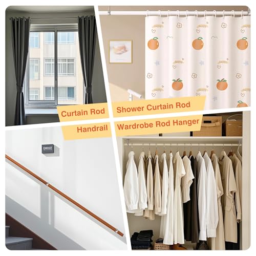 Alise Curtain Rod Holder Bracket 1''Dia,Closet Rod Holders Wall Mount,4Pcs | Ceiling Mounted Curtain Rod Flange Brackets,Ceiling Curtain Rods Brackets,for Bathroom Curtain,Stainless Steel,Chrome Finish - color: Chrome Finish, size: 25mm/1-Inch Dia.