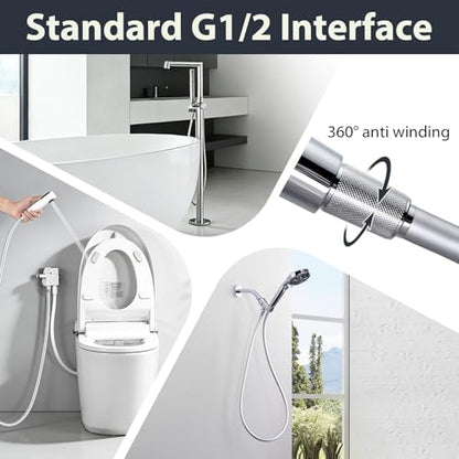 69 Inches Silicone Shower Head Hose Extra Long Silver | Explosion Proof Anti Winding Showerhead Hose,Used In Showerhead,Rv,Spray Bidet,Bathtub,Flexible Shower Hose Replacement - color: Silver, size: 69 In