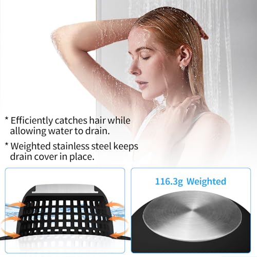 Aluvor Shower Drain Hair Catcher Bathtub Drain Cover Sink Drain Protector | Bathroom Sink & Bathtub Drain Strainer for Pop-Up & Regular Drains, Silver Black - color: Silver Black
