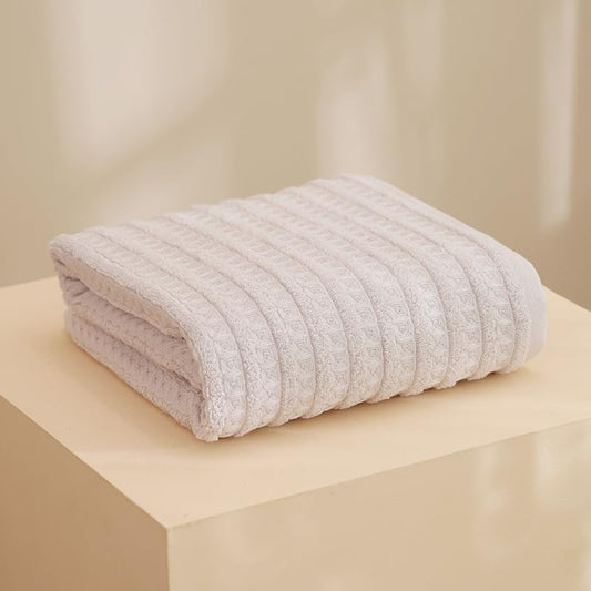 1 PCS Bath Towels, Waffle Bath Towels for Daily Bathing, Spa Relaxation and Home Bathroom, 27.56 * 55.12inch/70 * 140cm, Light Khaki
