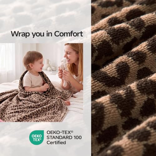 REDKISS Leopard Print Towel Set of 6,100% Cotton Bathroom Towels,Quick Dry & Absorbent,2 Bath Towel, 2 Hand Towel, 2 Washcloth-Dark Brown - color: Dark Brown