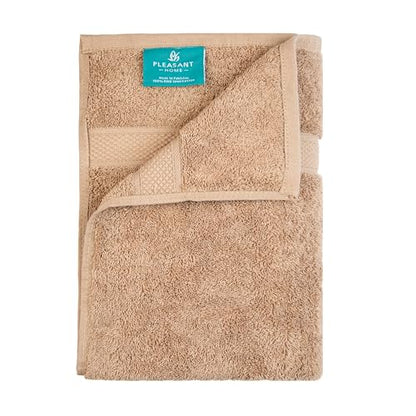 Pleasant Home Bath Towels Set of 6 (24” x 50”) 100% Cotton, Mocha | 515 GSM | Lightweight, Soft & Highly Absorbent Luxury Towels for Bathroom | for Gym, Pool & Spa - color: Mocha