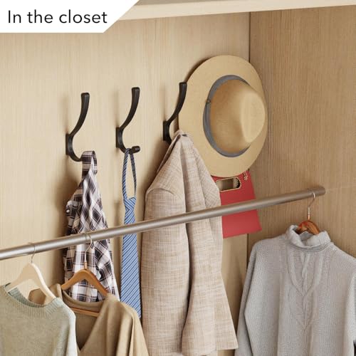 saffruff 8-Pack Wall Mount Coat Hooks, Heavy Duty Metal Hooks for Hanging Clothes, Backpack, Bag,Towel & Jacket, Strong 30 lbs Hold Closet Hanger, Black - size: 8 Pack