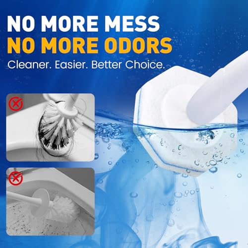 20 Pack Toilet Brush Refills, Disposable Toilet Cleaning Pads | Textured Toilet Scrubber Replacement Heads for Bathroom Cleaning, Designed for Everyday Household Use - size: 1 Count (Pack of 20)
