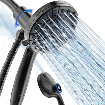 9 Settings High Pressure Magnetic Shower Head with Handheld | Power Wash for Tub&Tile, Magnetic Bracket, Pause Mode for Water Saving, Easy Clean Nozzles, Stainless 6ft Hose, Matte Black - color: Matte Black