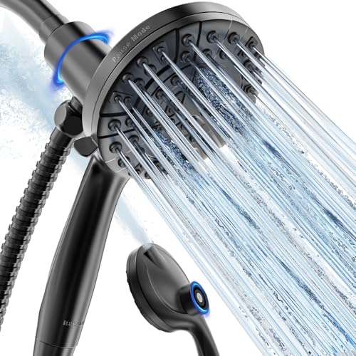 9 Settings High Pressure Magnetic Shower Head with Handheld | Power Wash for Tub&Tile, Magnetic Bracket, Pause Mode for Water Saving, Easy Clean Nozzles, Stainless 6ft Hose, Matte Black - color: Matte Black