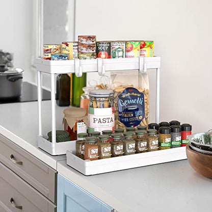 Simple Houseware 3-Tier Slim Rolling Cart w/Handle 5.5" Wx27.5 H, White | Storage Cart for Narrow Space (5.5-Inch Wide) Kitchen, Bathroom, Laundry Room - color: White