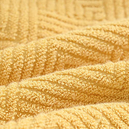 sense gnosis Yellow Hand Towels Set of 2 Striped Weave 100% Terry Cotton Towel Super Soft Highly Absorbent Face Towel for Bathroom 13" X 29" - color: Yellow