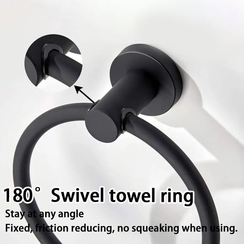 Stainless Steel Silver Round Adhesive Towel Ring Hooks, Rustproof, No-Drill Wall Holder, Modern Design for Bathroom, Kitchen & Laundry Room - color: Silver